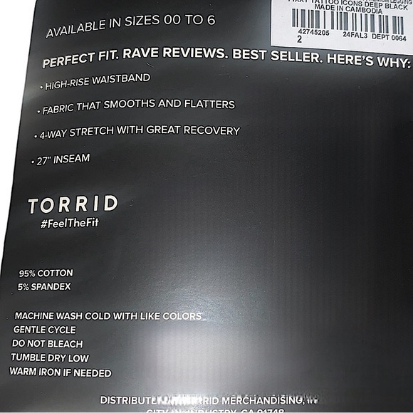 TORRID Skulls, Flowers, Hearts Pixxy Tattoo Icons Premium Legging NWT Size 3X - Picture 7 of 9